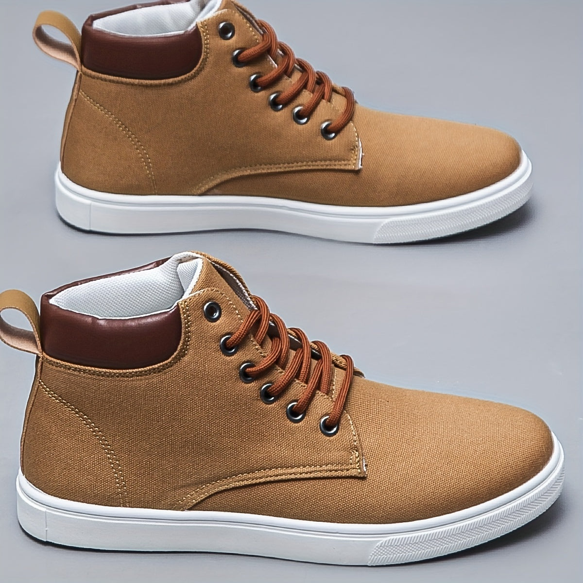 Canvas Skate Shoes With Good Traction, Men's Lace-up High Top Sneakers, Breathable , For Halloween